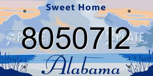 80507I2 Alabama License Plate