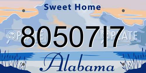 80507I7 Alabama License Plate