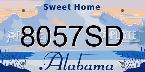8057SD Alabama License Plate