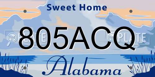 805ACQ Alabama License Plate