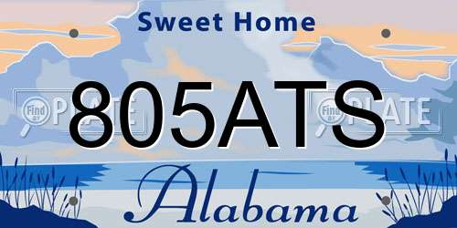 805ATS Alabama License Plate