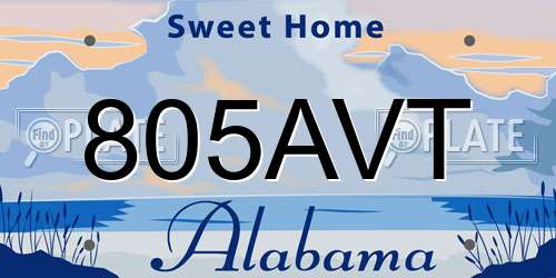 805AVT Alabama License Plate