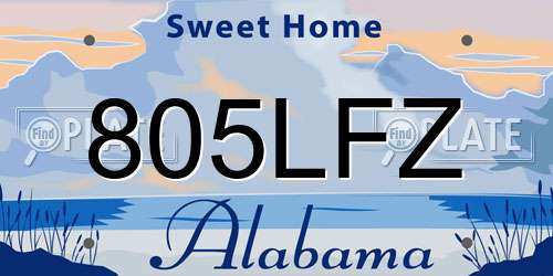 805LFZ Alabama License Plate