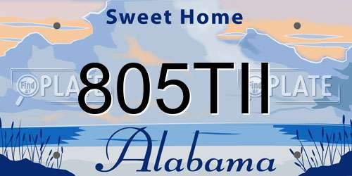 805TII Alabama License Plate