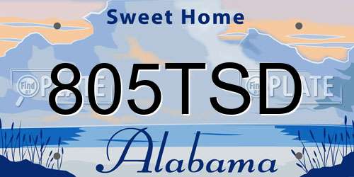 805TSD Alabama License Plate