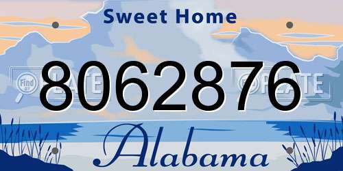 8062876 Alabama License Plate