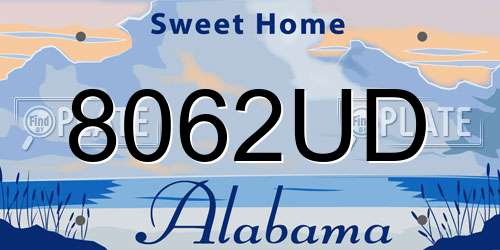 8062UD Alabama License Plate