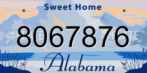 8067876 Alabama License Plate