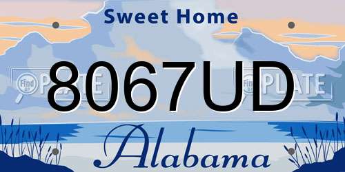8067UD Alabama License Plate