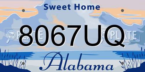 8067UQ Alabama License Plate