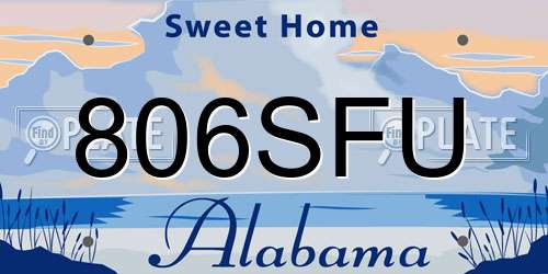806SFU Alabama License Plate