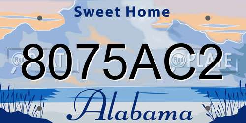8075AC2 Alabama License Plate