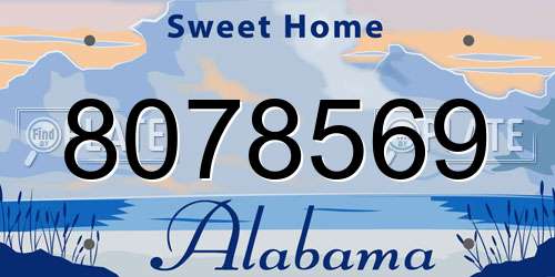 8078569 Alabama License Plate