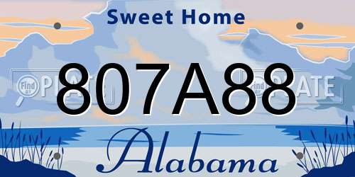 807A88 Alabama License Plate