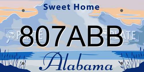 807ABB Alabama License Plate