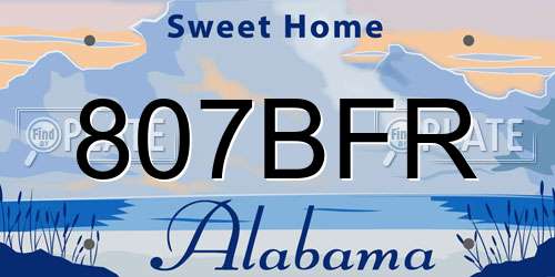 807BFR Alabama License Plate