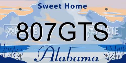807GTS Alabama License Plate