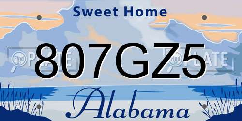 807GZ5 Alabama License Plate
