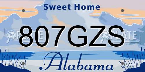 807GZS Alabama License Plate