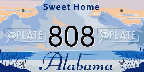 808 Alabama License Plate