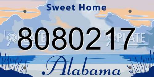 8080217 Alabama License Plate