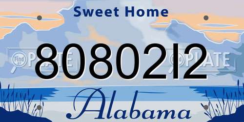 80802I2 Alabama License Plate