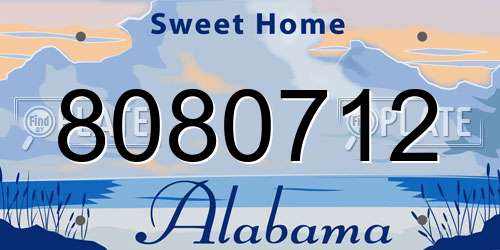 8080712 Alabama License Plate