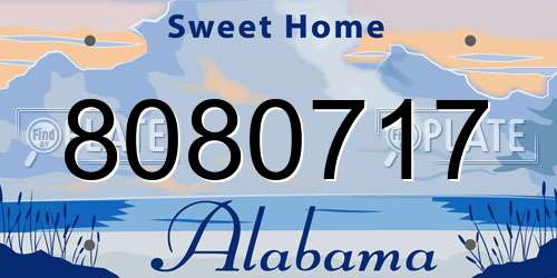 8080717 Alabama License Plate