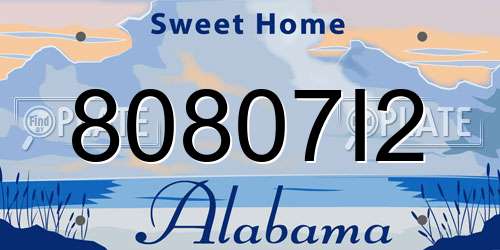 80807I2 Alabama License Plate