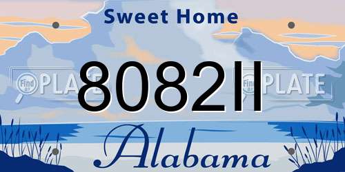 8082II Alabama License Plate