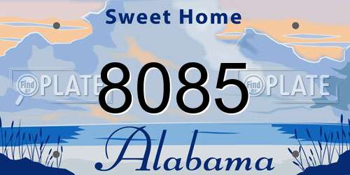 8085 Alabama License Plate