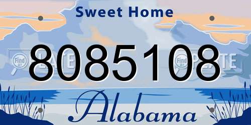 8085108 Alabama License Plate
