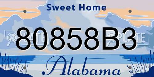 80858B3 Alabama License Plate