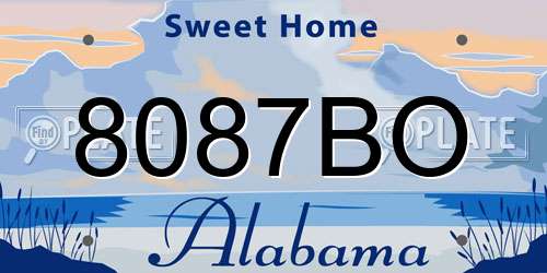 8087BO Alabama License Plate