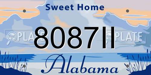 8087II Alabama License Plate