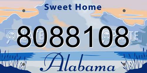 8088108 Alabama License Plate