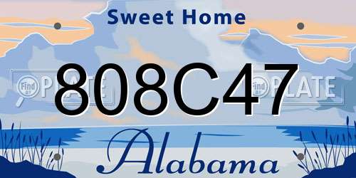 808C47 Alabama License Plate