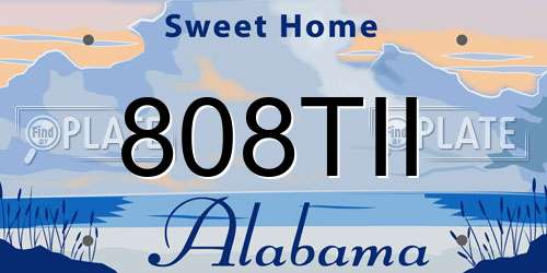 808TII Alabama License Plate