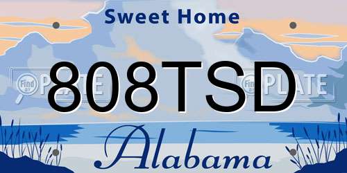 808TSD Alabama License Plate
