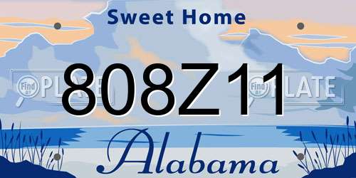 808Z11 Alabama License Plate