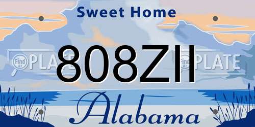 808ZII Alabama License Plate