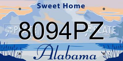 8094PZ Alabama License Plate