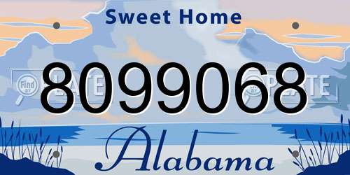 8099068 Alabama License Plate