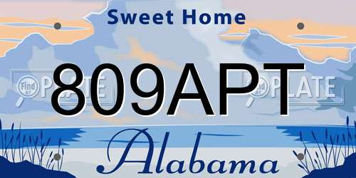 809APT Alabama License Plate