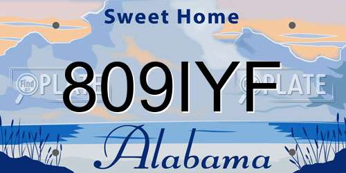 809IYF Alabama License Plate