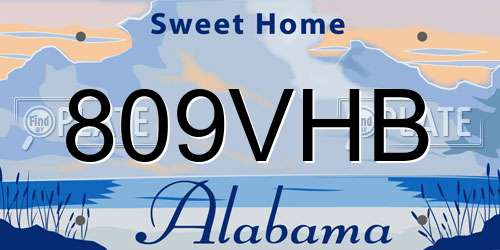 809VHB Alabama License Plate
