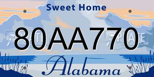 80AA770 Alabama License Plate
