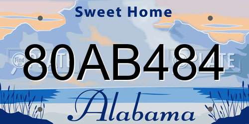 80AB484 Alabama License Plate