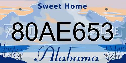 80AE653 Alabama License Plate