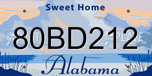 80BD212 Alabama License Plate